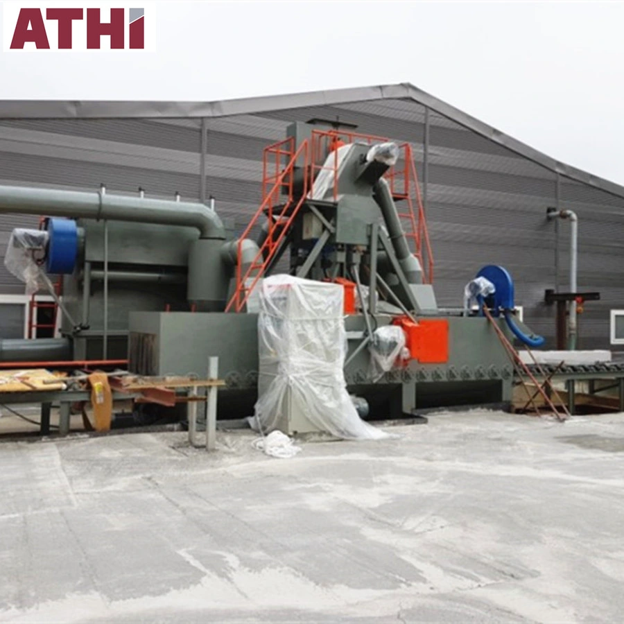 Roller Conveyor Stone Shot Blasting Machine Equipment for Rock Marble Paver Block Surface Cleaning