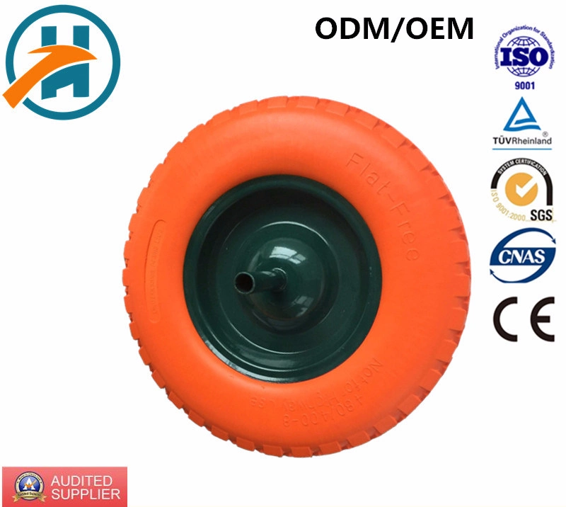 Solid Flat Free PU Foam Wheel with Colour PU Part