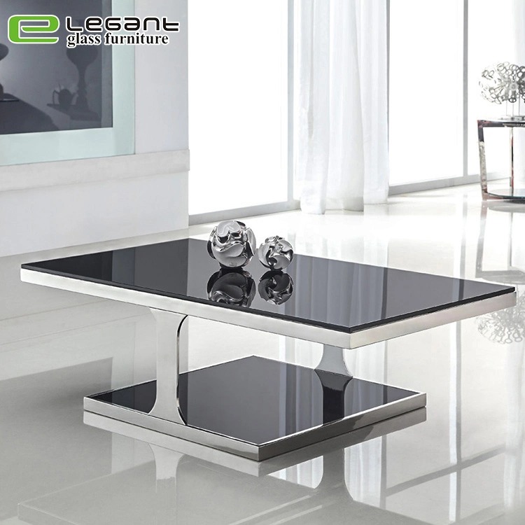 Modern Living Room Furniture Luxury Stainless Steel Glass Coffee Table