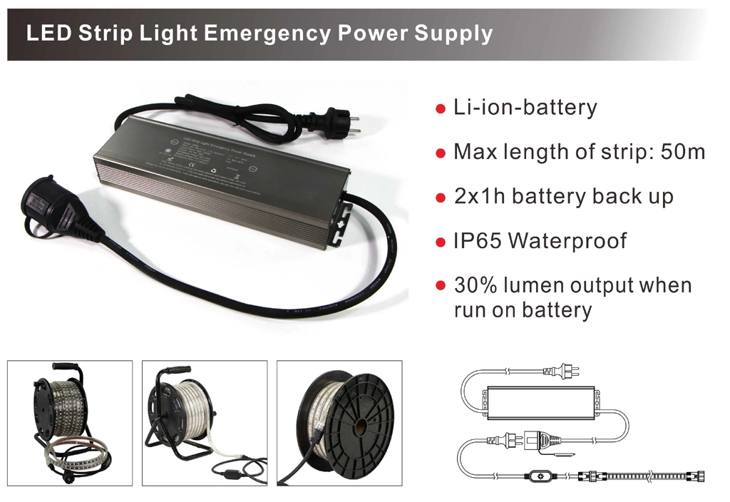 Tragbare AC 230V 25m LED-Arbeitsscheinwerfer mit Notfall-Batterie / Netzteil