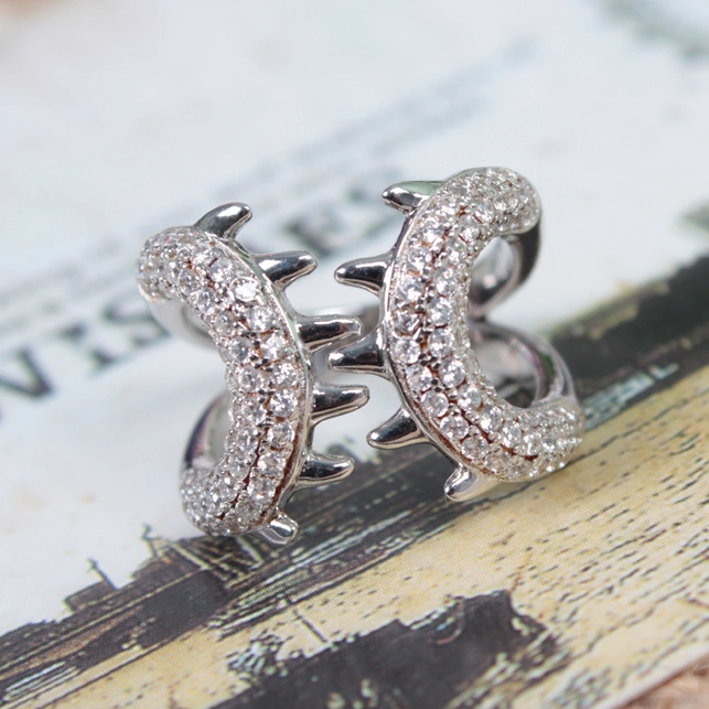 Fashion Jewelry Paw Shape Luxury Ring 925 Sterling Silver Hip Hop Diamond Jewellery