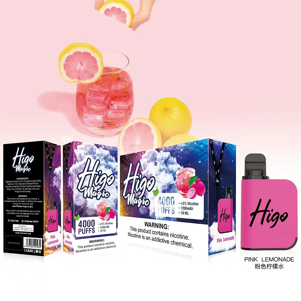 Higo Magic Vape 4000puffs Mesh Coil 1500mAh 5% 2% Nic Hot Selling Rh Mega Box