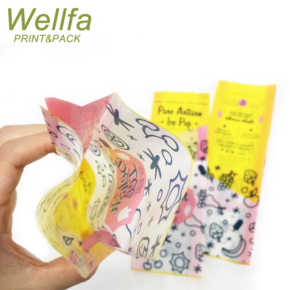 Fábrica de Bolsas impresas a medida Plásticas Dispoz-a-Bag Sello de calor Grado alimenticio Sellando las bolsas comestibles de helados de paletas