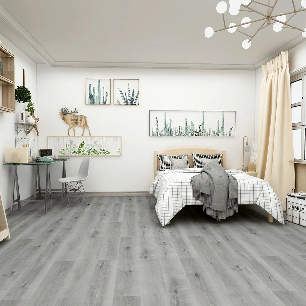 Parquet en relief en relief carrelage LVT SPC cliquez sur planchers en bois Revêtement de sol en vinyle PVC de style pour usage résidentiel