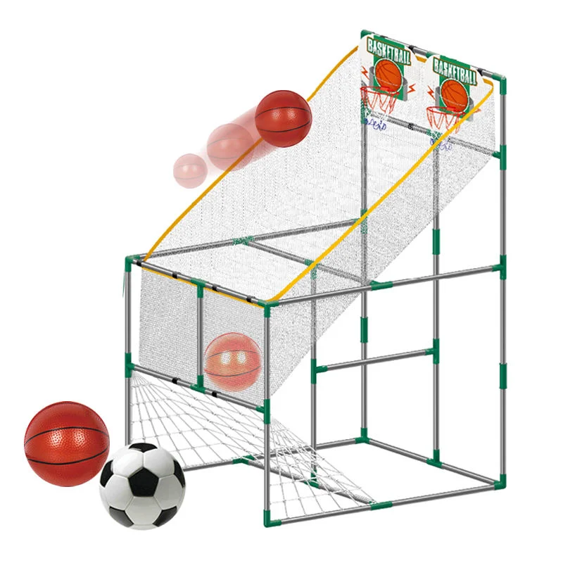 2 in 1 Kids Basketball Toys Football Net Kids Basketball and Football Stand Indoor Outdoor Sport Toys Basketball Toys with 2 Balls