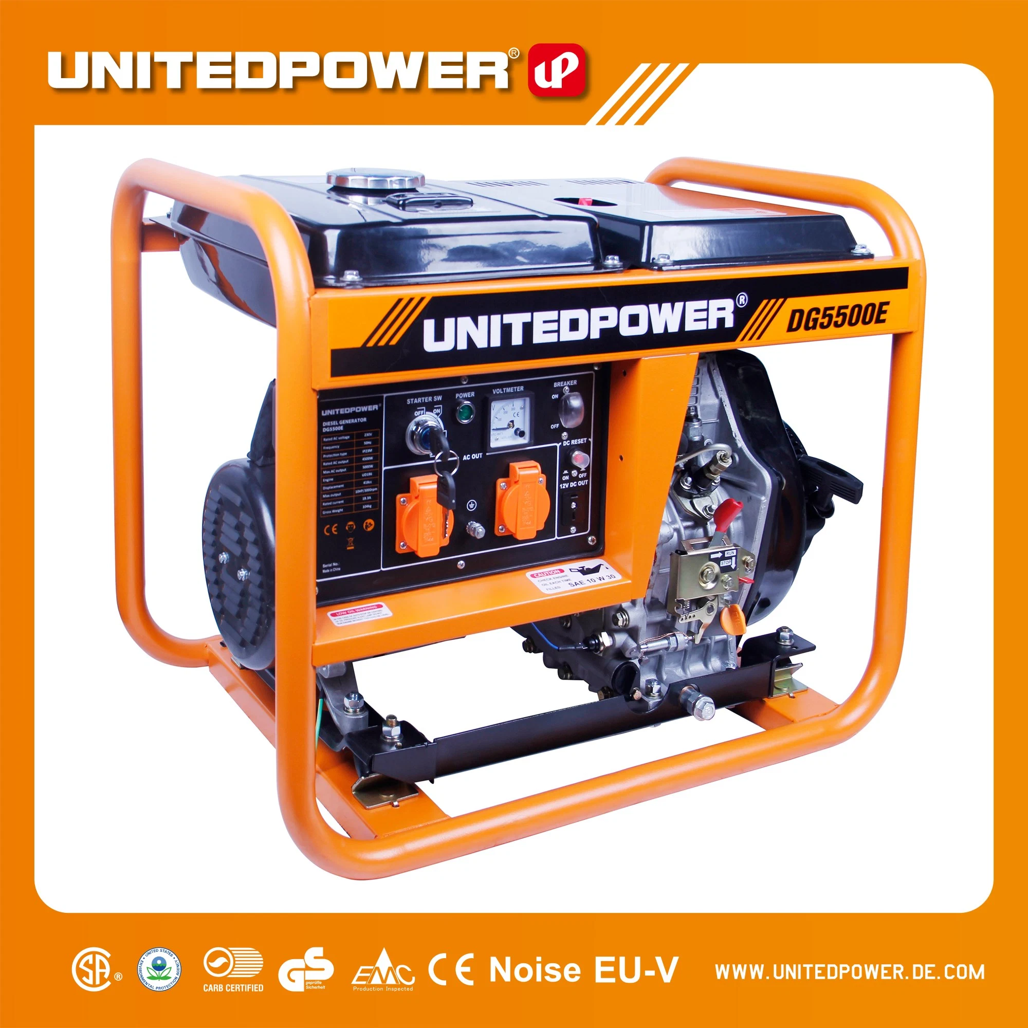 6kVA 4.5kw/5.0kw Low Noise Diesel Generator with Open Frame