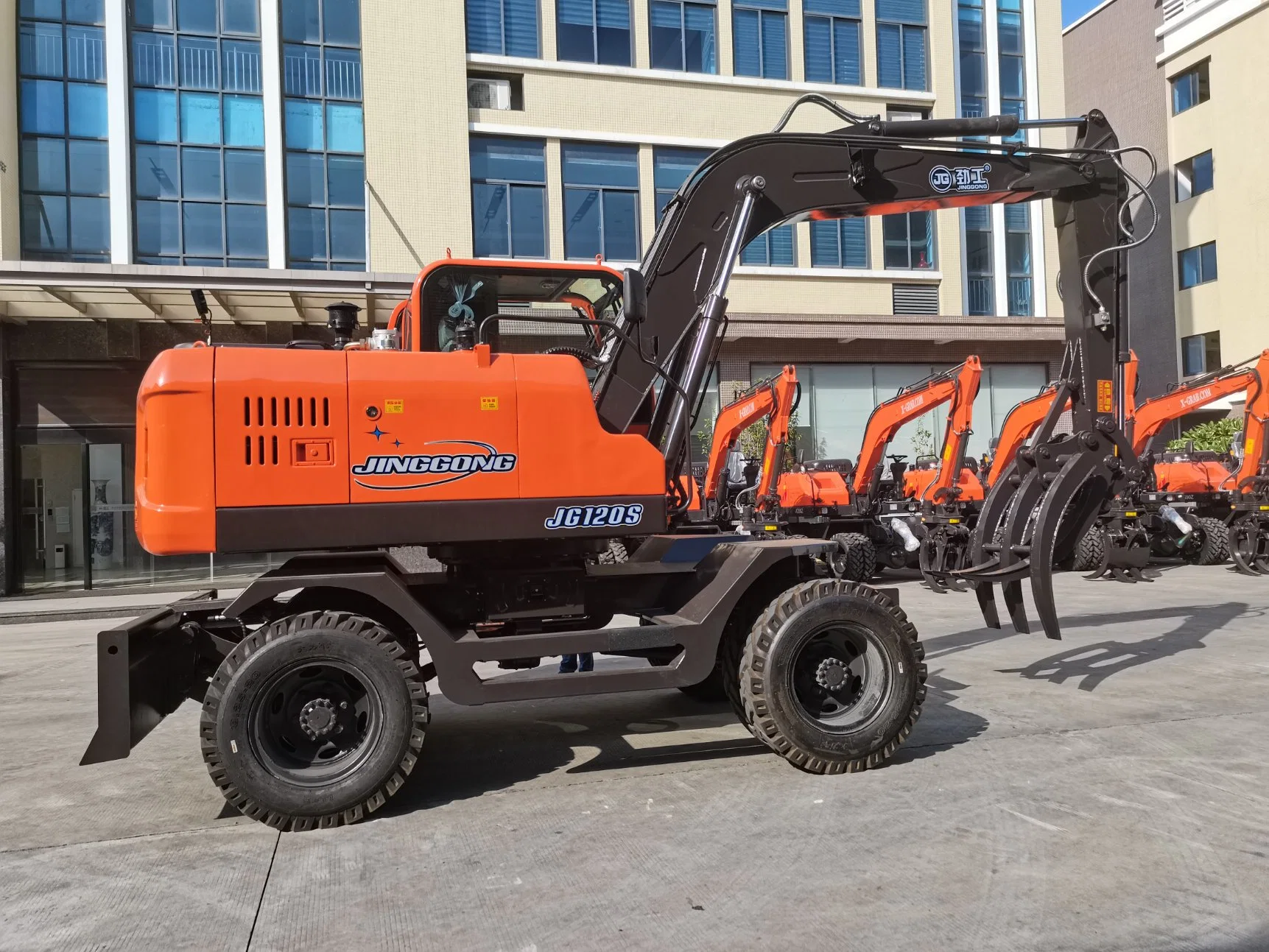 La excavadora hidráulica, pinza de madera de la abertura grande ancho para agarrar objetos de madera y caña de azúcar