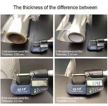 2 Mil 4 Mil 8mil 12 Mil 16 Mil Anti-UV Sicherheitsfenster Mit Sicherheitsfolie Aus Hochklarem Glas, Anti Smash Tönung Film