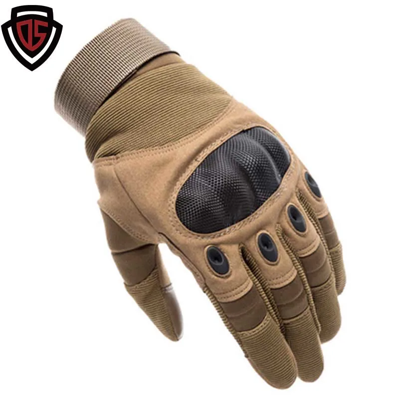 Double Safe Army Military Tactical Touch Screen Rubber Army Military Hard Knuckle Full Finger Gloves for Combat