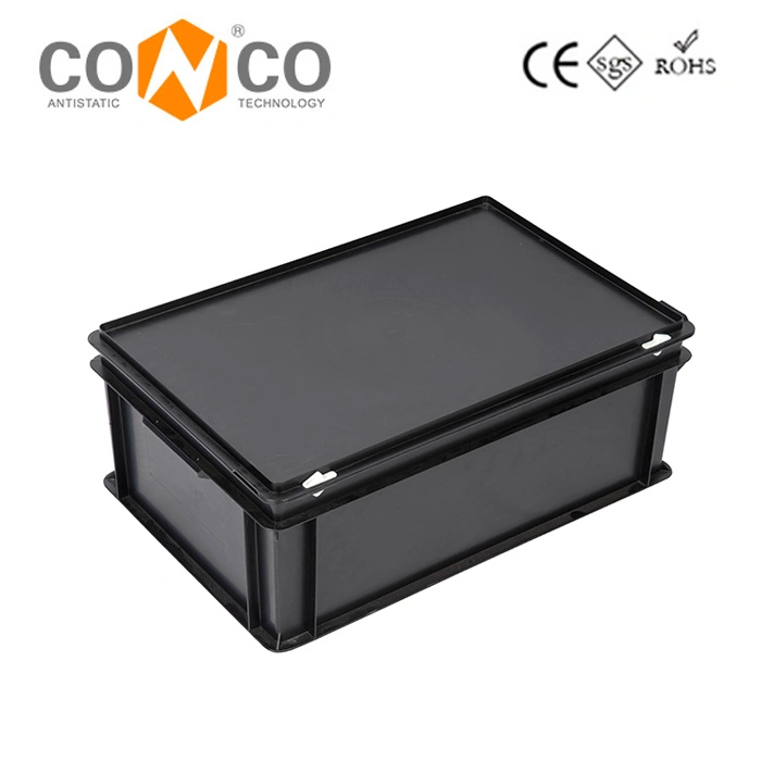 Conco Antistatic Durable Conductive Plastic PP ESD Storage Box ESD Container with Cover