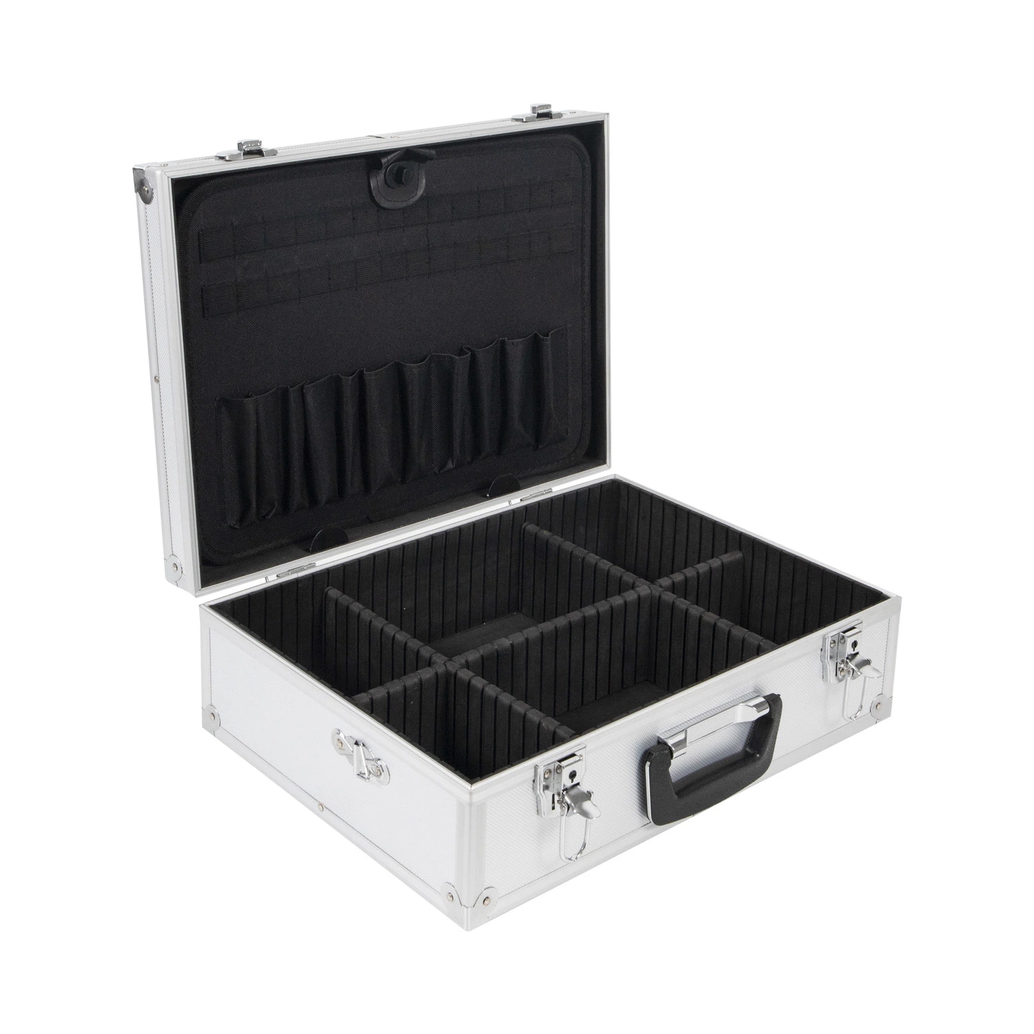 Storage Aluminum Lockable Barber Tool Flight Case with Dividers