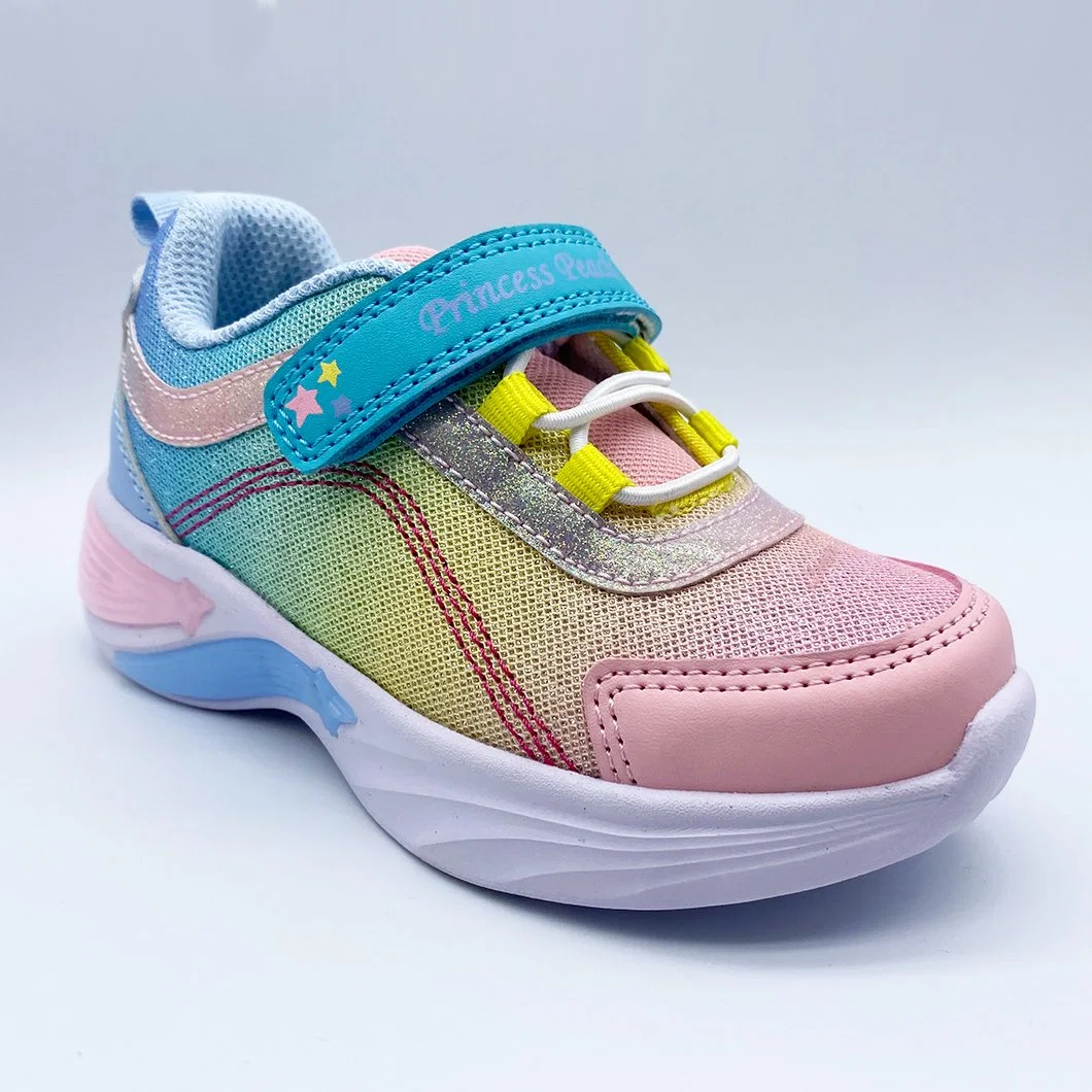 Pink Color Gradient Soft-Soled Girls Sports Shoes Children Sneakers for Kids