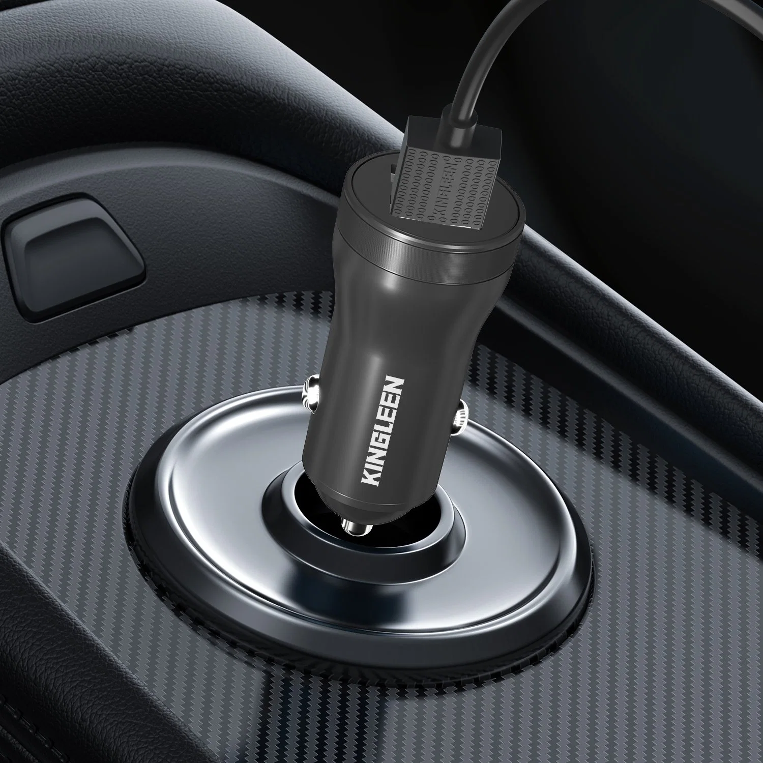 5V 3.1A Chargeur de voiture USB double avec câble de données Micro USB.