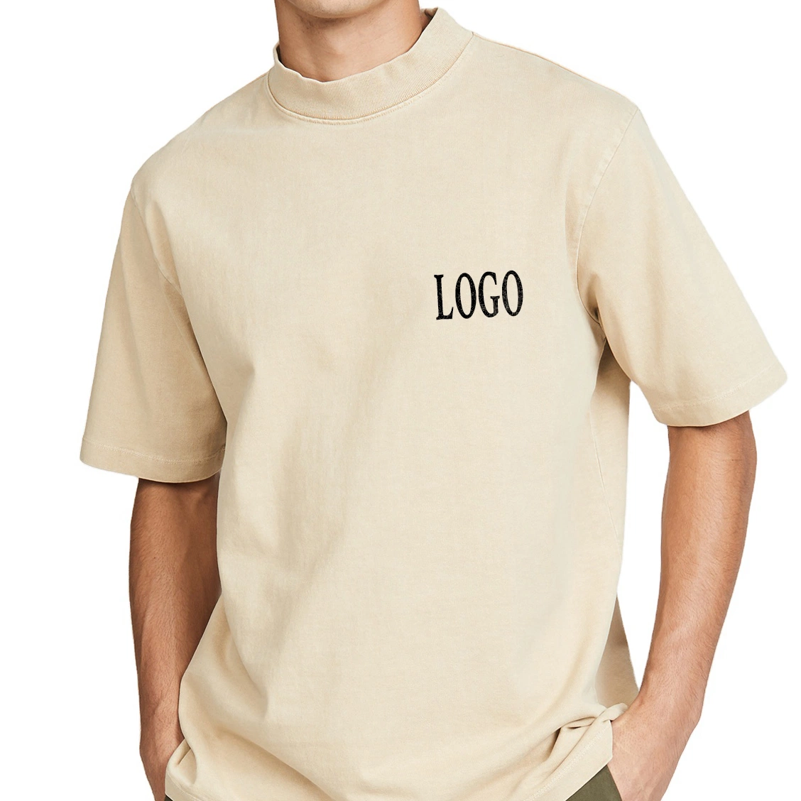 Roupa urbana para homem, impressão de ecrã Camiseta simples, impressão puff, alta qualidade 100% algodão pesado T-shirt fabrico