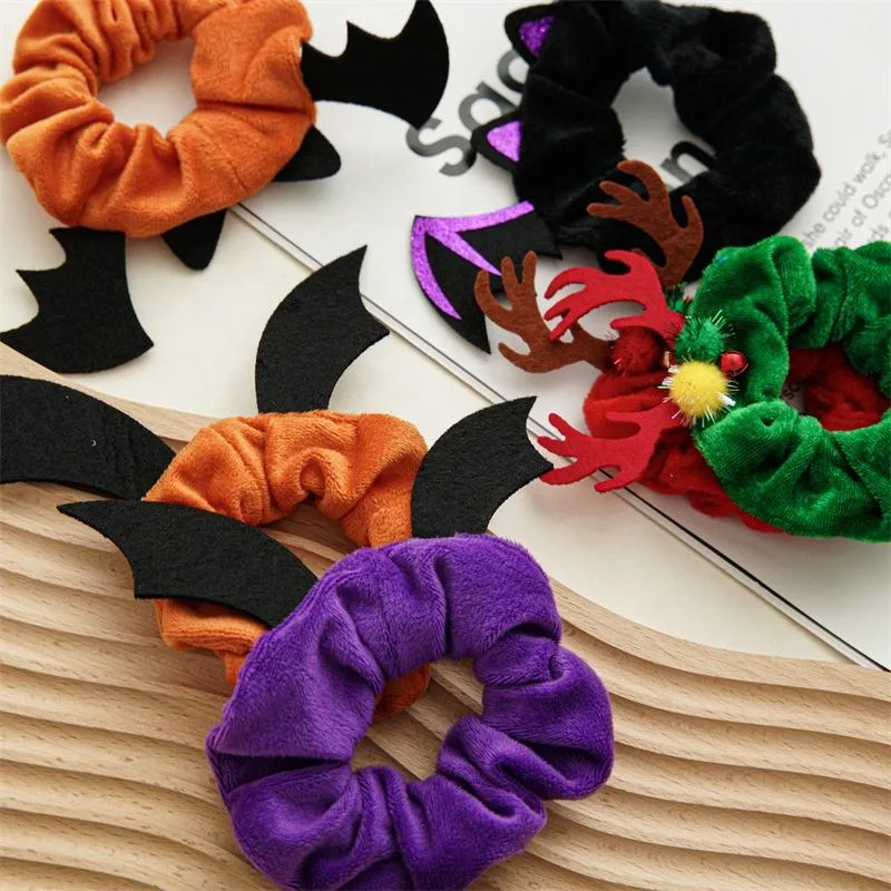 Halloween Party Velvet Hair Scrunchies Lady Girls Christmas Hair Accessories