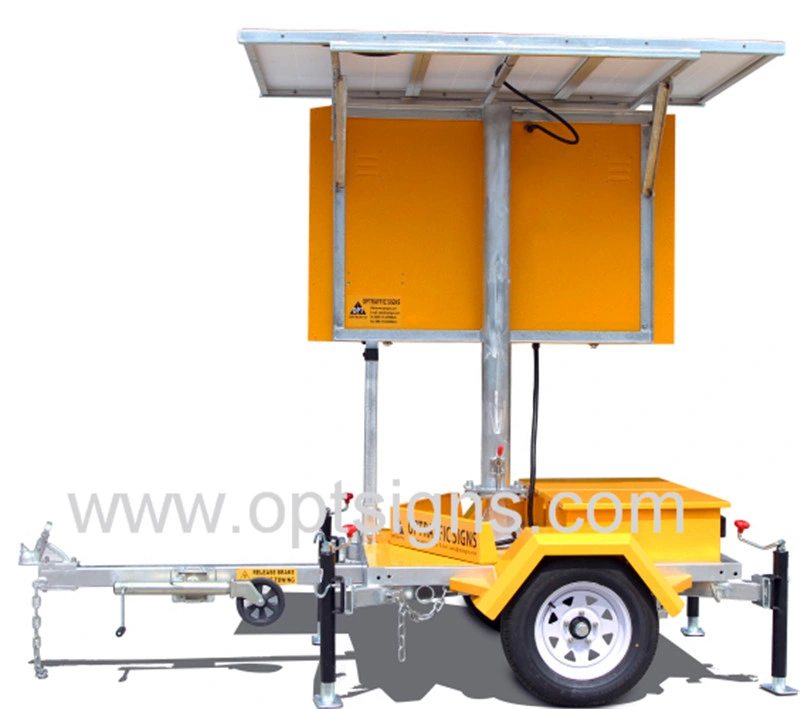 G032601 Top Quality Solar Powered Trailer Mounted Color Vms Variable Message Display Speed Radar Traffic Signs