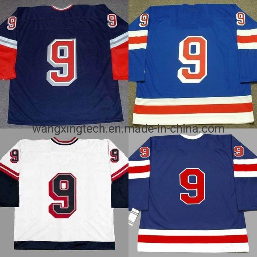 Custom Jersey New York 1991 1999 1994 1996 1998 #9 Adam Graves Retro Hockey Jersey