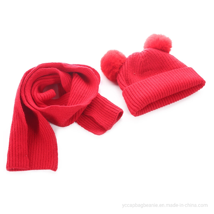 La moda invierno Ocio Niños Los niños conjunto de bufanda Gorro de punto