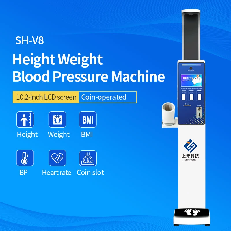 Coin Operated Bp Monitor Machine Height Weight Medical Instrument