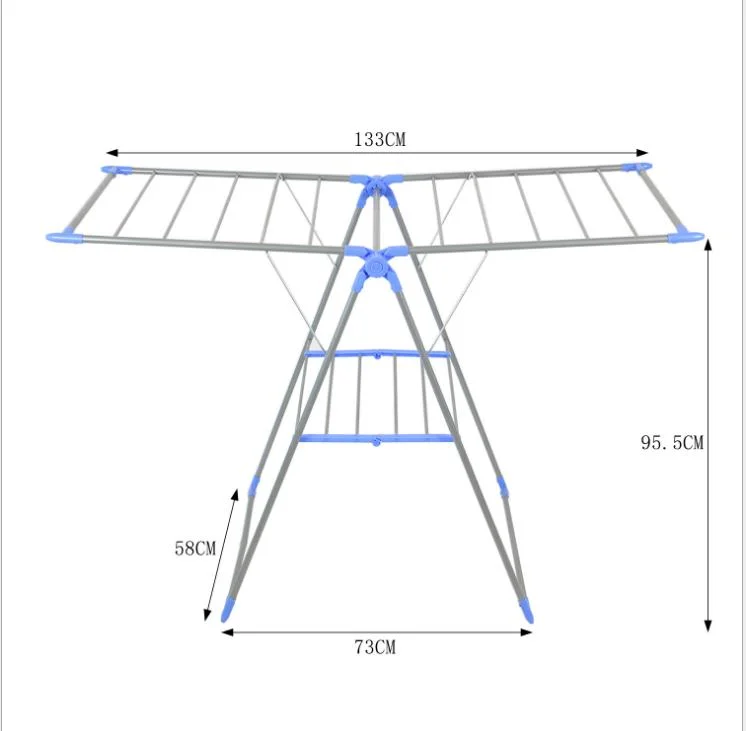 Wing-Shaped Tendedero Plegado de la instalación gratuita de aterrizaje de interior y exterior balcón tipo mariposa