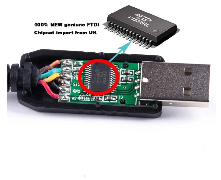 Кабель USB-Asynchronous Serial Data Cable с уровнем TTL +3,3 В. Сигналы UART