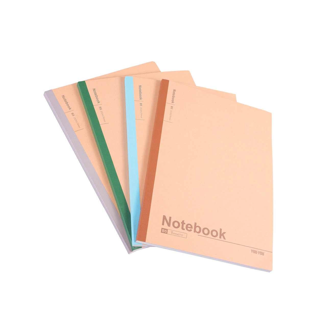 Caderno de diário de encadernação sem fios com capa de papel A5 simples e impresso personalizado