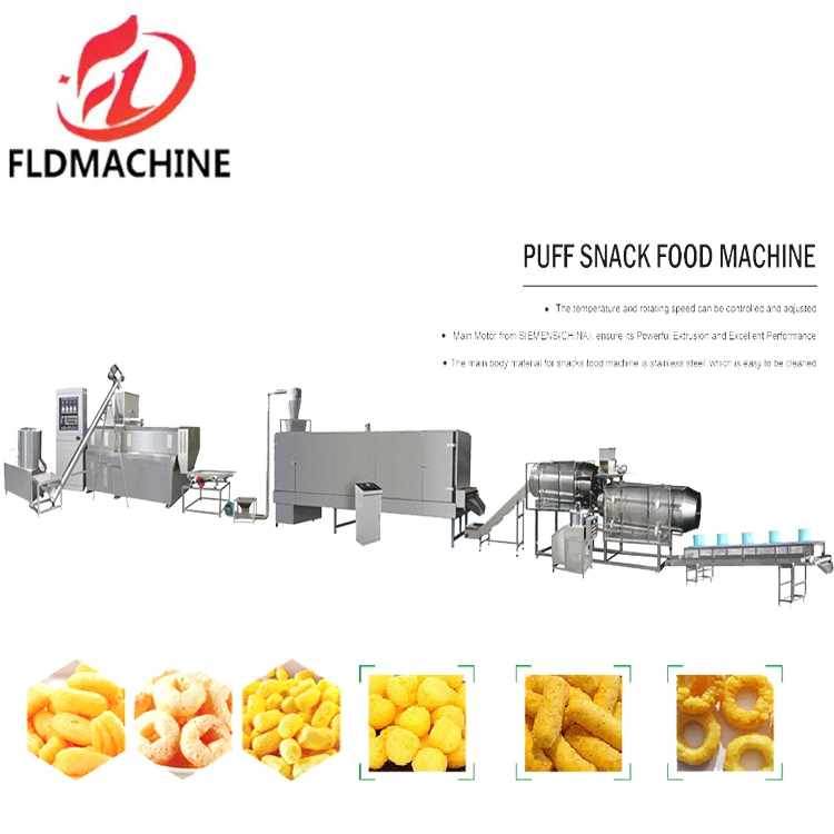 Automatic Expanded Double Screws Crispy Leisure Food Extruder Machinery