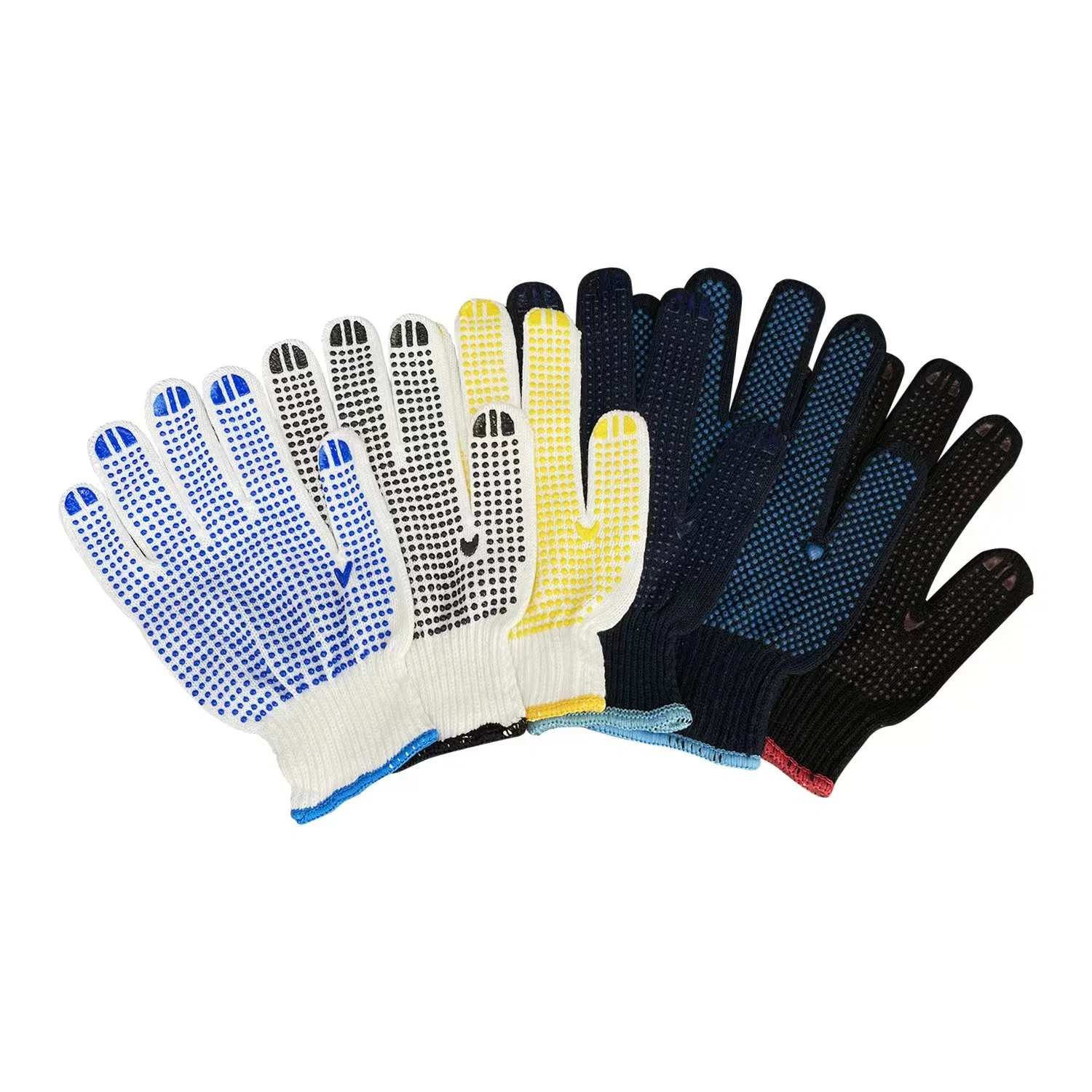 China Wholesale 30-80g/Pair PVC Dotted/Dots Price Cotton Knitted Safety/Industrial/Construction/Garden Gloves for Protective Work/Working