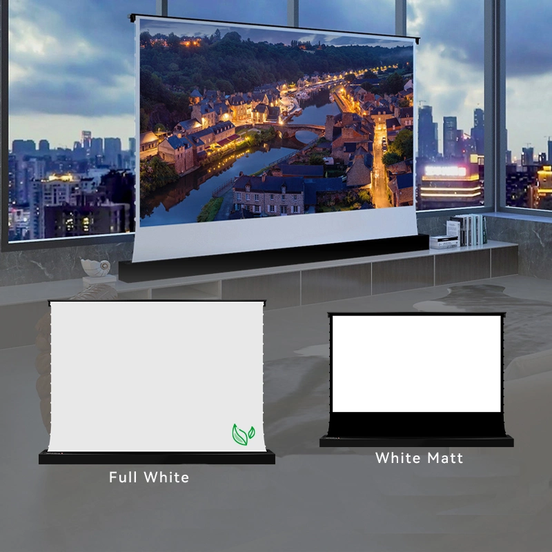 Xijing F1 120 Inch Home Cinema Electric Tab Tension Projection Screen Motorized Projector Screen PVC White Fabric Screen