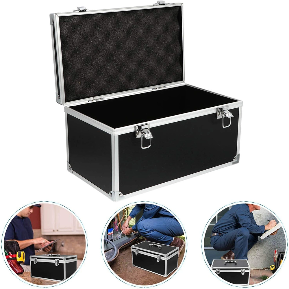 Custom Portable Black Waterproof Carrying Case Aluminum Hard Tool Storage