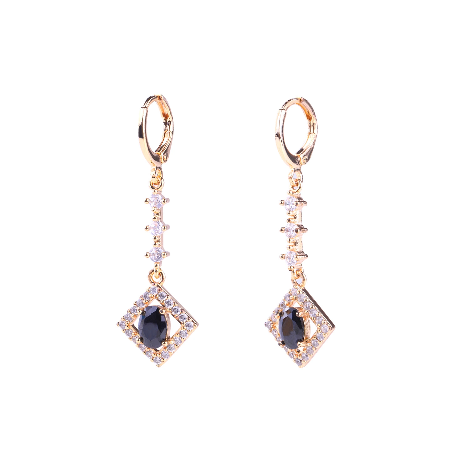 Los nuevos diseños chapado en oro 18K CZ Bisutería Drop Earrings para niñas