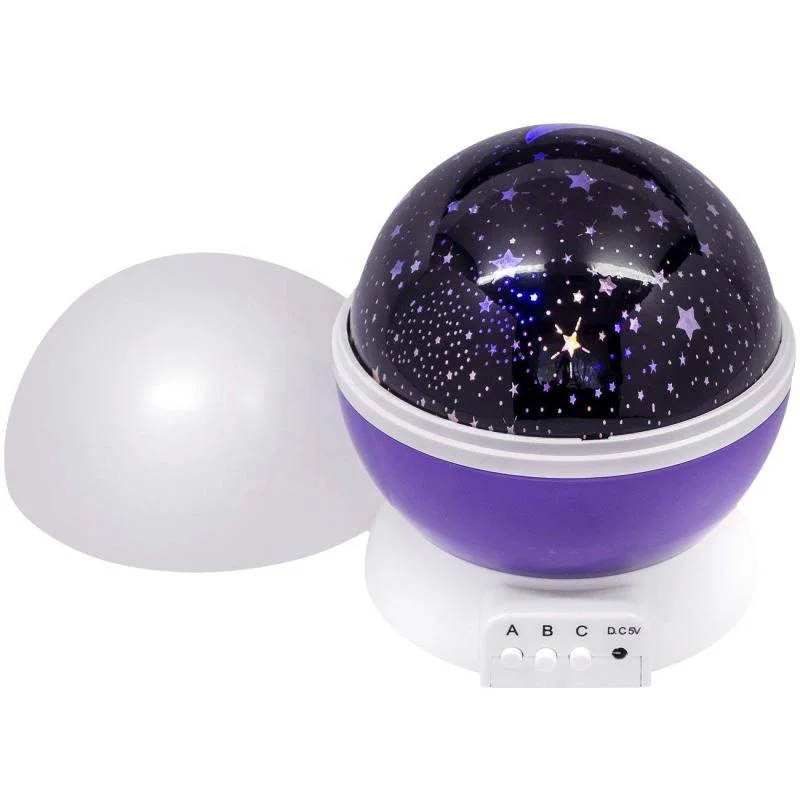 Purple LED Night Light Projector with 6 Projection