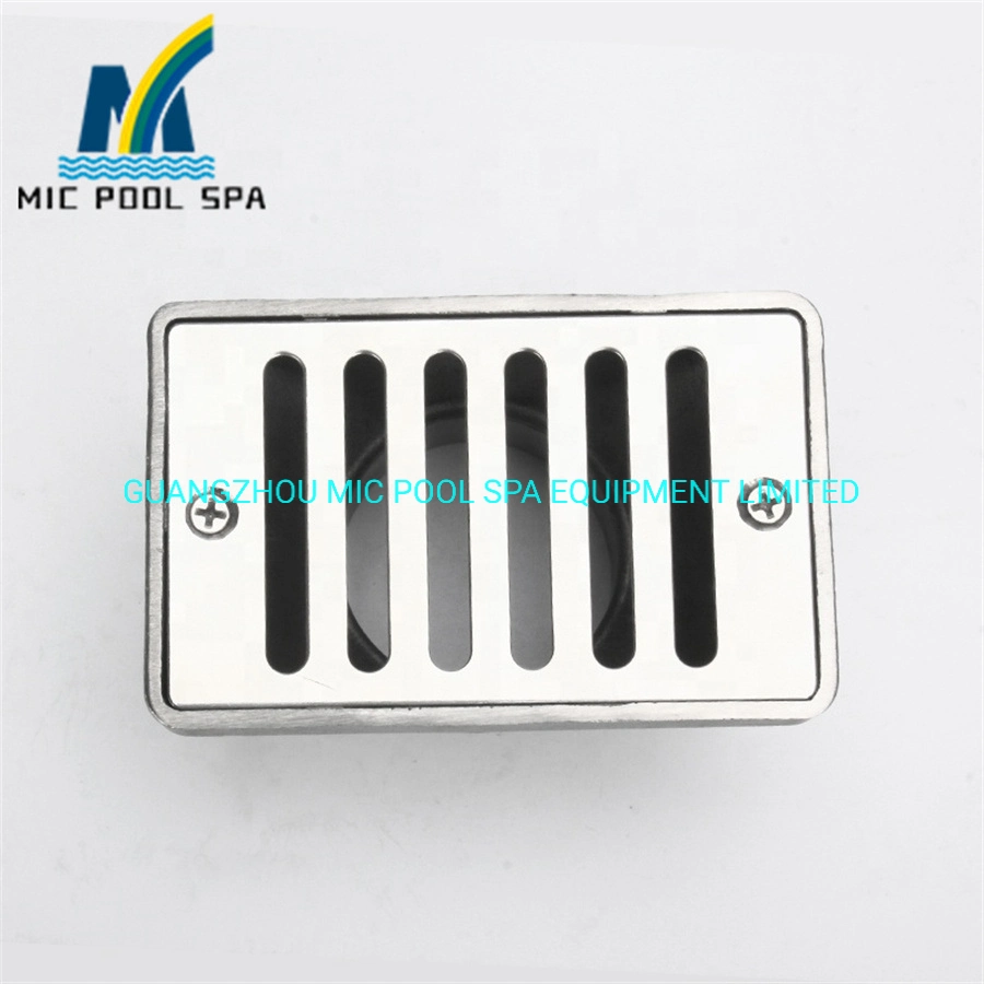 China Manufacturer Swimming Pool Concealed Floor Inlet Drain Pool Drainer Stainless Steel Gutter Main Drain