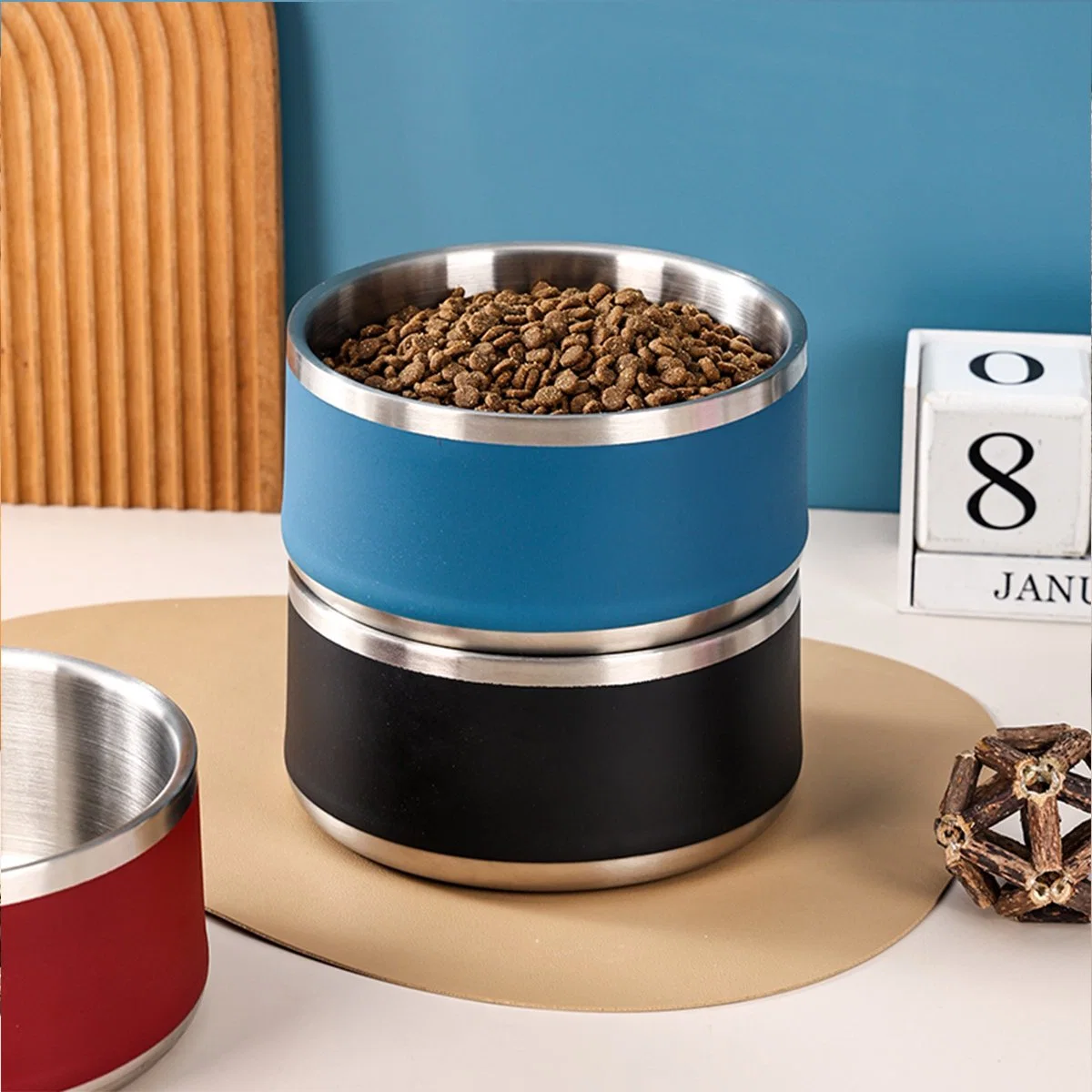 Portable Travelling Stainless Steel Pet Food Cat Bowl