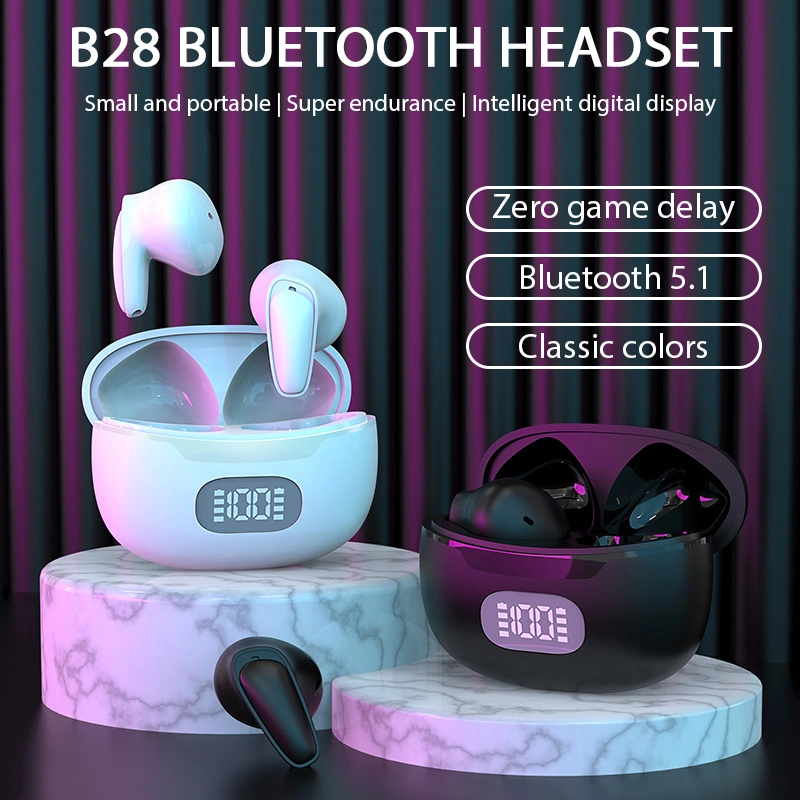 B28 Tws Wireless Earphone 3D HiFi Stereo in Ear Headphone LED Display Gaming