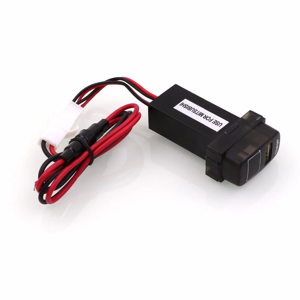 Special 5V 2.1A USB Interface Socket Car Charger and Voltmeter Use for Mitsubishi