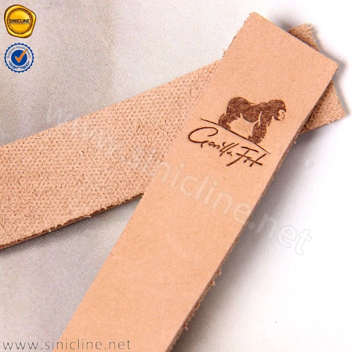 Sinicline Brown Real Leather Custom Embossed Leather Label