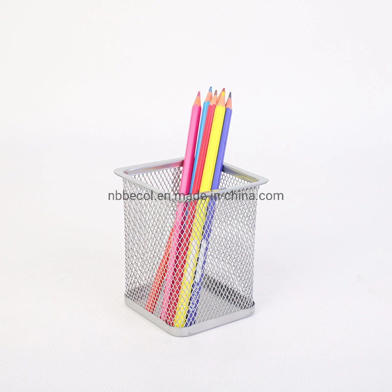 Colored Metal Mesh Square cosmetic Pen Pencil Holder