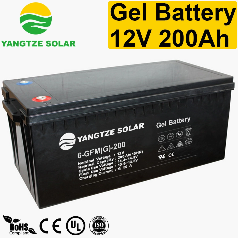 Libre de mantenimiento de sellado de gel Solar Batería 12V 200Ah