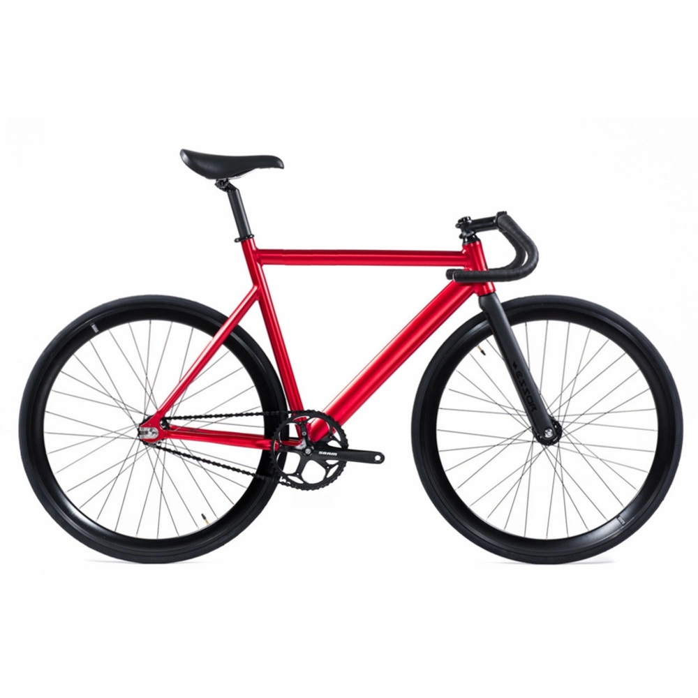 Track 6 Matte Red Alloy Single Speed Road Cycles Bicycle Fixie