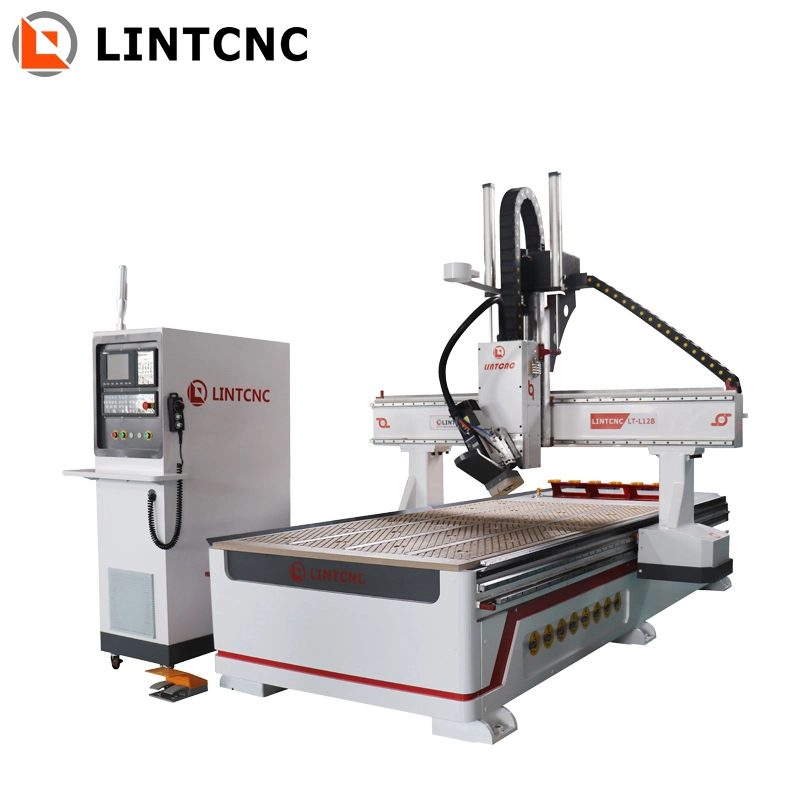 Swivel Spindle 9kw Atc Wood Router CNC Milling Machine Panel Furniture Making 3D Engraver 1325 Linear Tools Servo Motor Syntec Control System 2030 9020