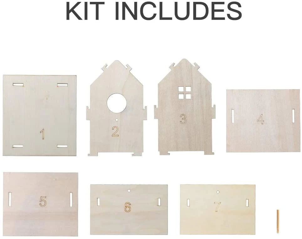 De madeira/Kits de ninho de madeira/Bird House/gaiola para crianças Paiting