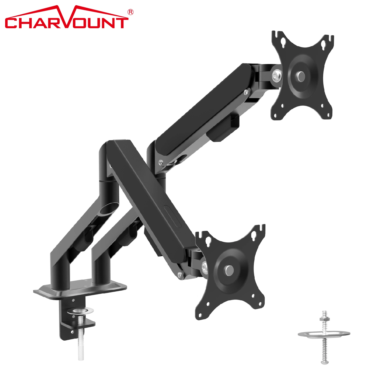 180 Degrees Swivel Monitor Arm Gas Spring 360 Rotating Max Vesa 100*100mm Dual Monitor Stand Other Computer Accessories