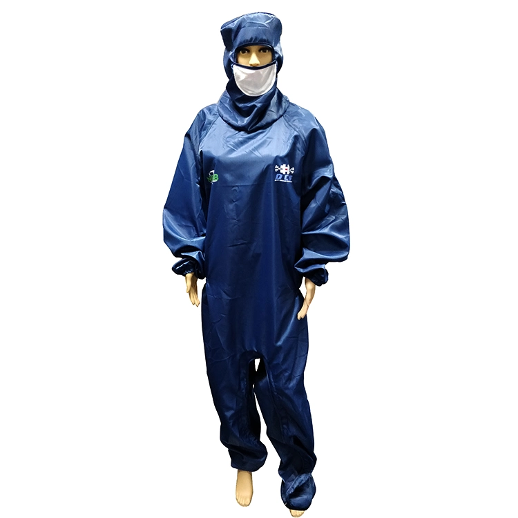 Antistatische fusselfreie ESD-Kleidung Reinraumbekleidung mit Mesh Gesichtsmask