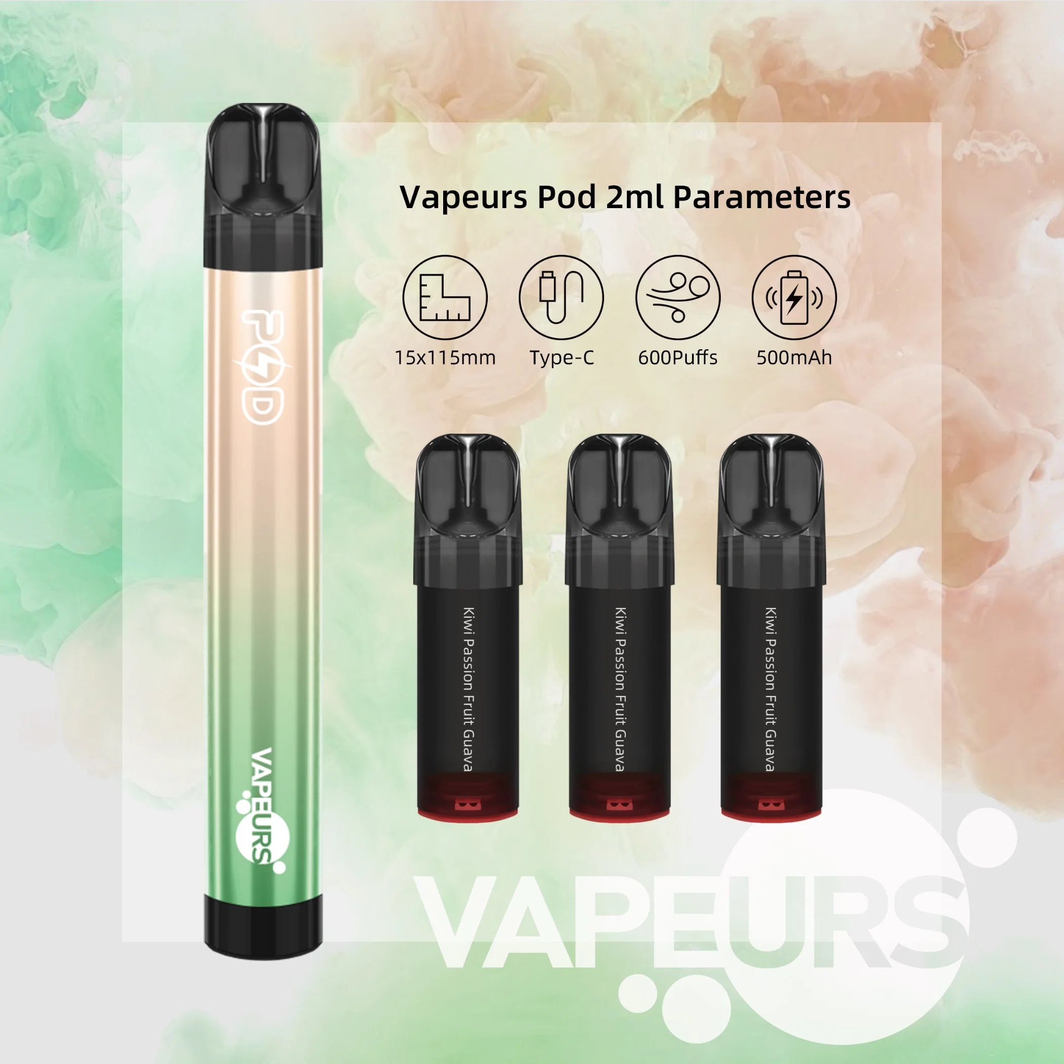 Factory Direct Replacement Vapeurs Pod Disposable/Chargeable vape Cartridge Popular with Southeast Asia Customers