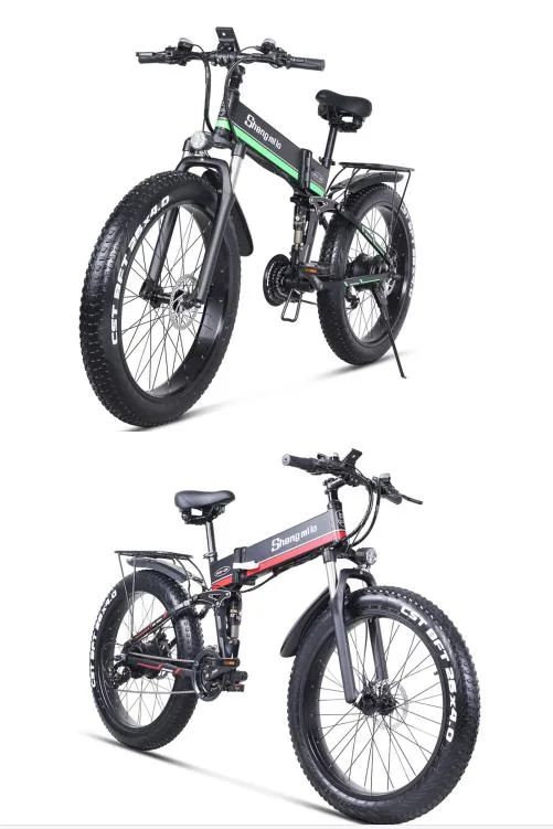 Full Suspension 26 Inch 48V 1000W Fat Electric Mountain Bike Big Tire 26*4 Tire off- Road E Bike Big Power Snow E Bike with CE