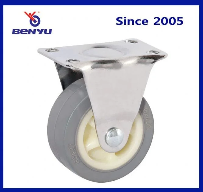 TPU Caster Wheel 75mm 3inch No Bearing 45kg Load Capacity in Gray Color for Furniture