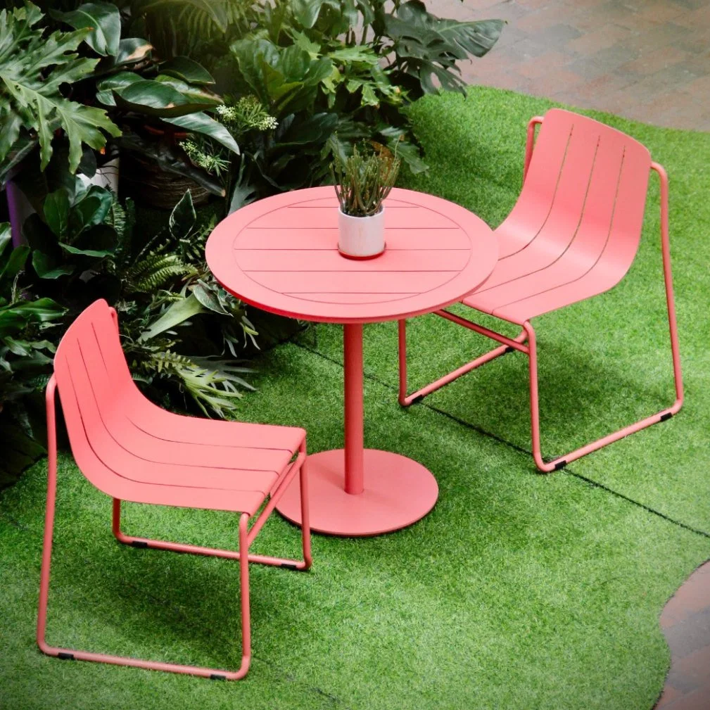 Modern Nordic Design Stackable Aluminum Outdoor Restaurant Chair Garden Furniture Set
