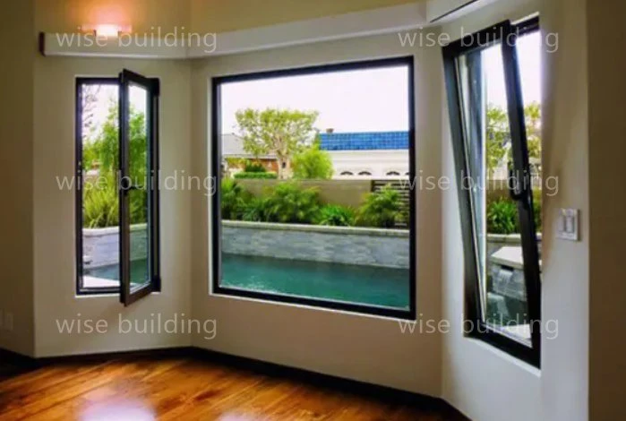 Aluminum Tilt and Turn Casement Window Safety Low-E Insulated Tempered Glass Multiple Opening Methods