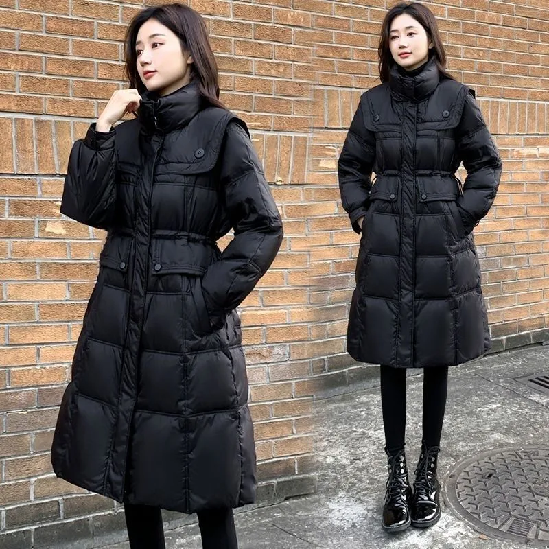 MID-Winter Long Stand up Collar, Thick Cotton Jacket, Loose Coat